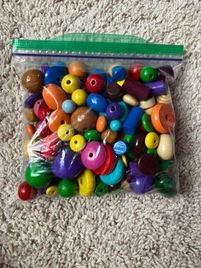 FREE W/ ANY PURCHASE Assorted Multicolor Wooden Beads for Kids Crafts